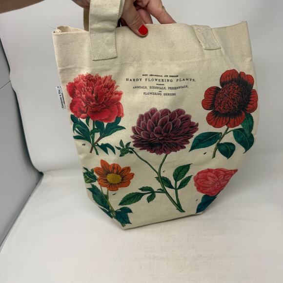 Cavallini & Co. Botanical Flowers Canvas Tote Bag – Vintage Floral Print - Picture 2 of 11